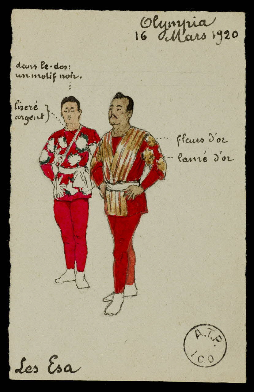 partie d'un ensemble de dessins Olympia  16 Mars 1920  Les Esa 1968.102.1568.1 Photo Mucem