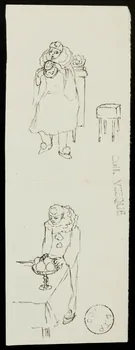 partie d'un ensemble de dessins Clown musicien 1968.102.1581.2 Photo Mucem