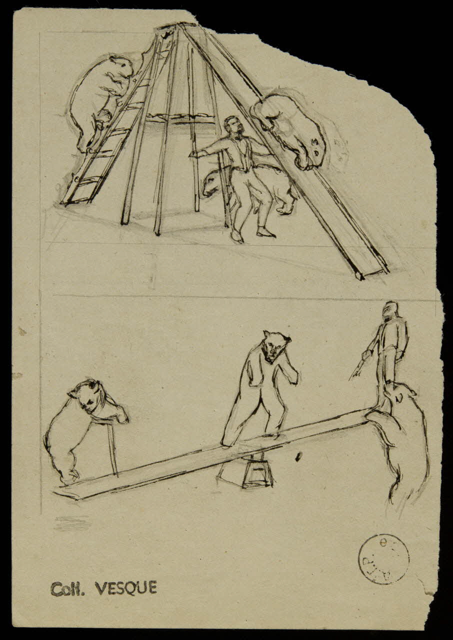 partie d'un ensemble de dessins Ours dressés 1968.102.1591.4 Photo Mucem