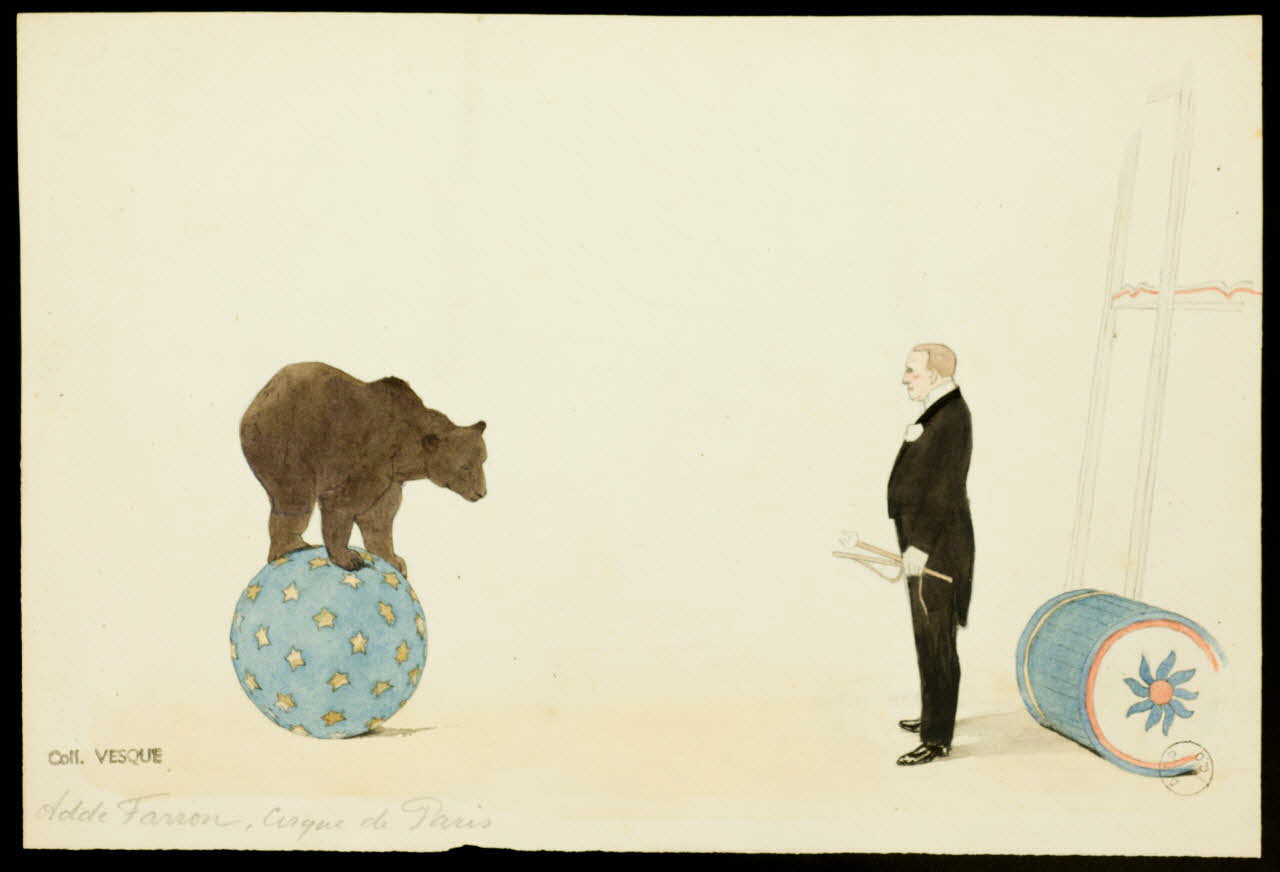 partie d'un ensemble de dessins Adde Farron, Cirque de Paris 1968.102.1593.3 Photo Mucem