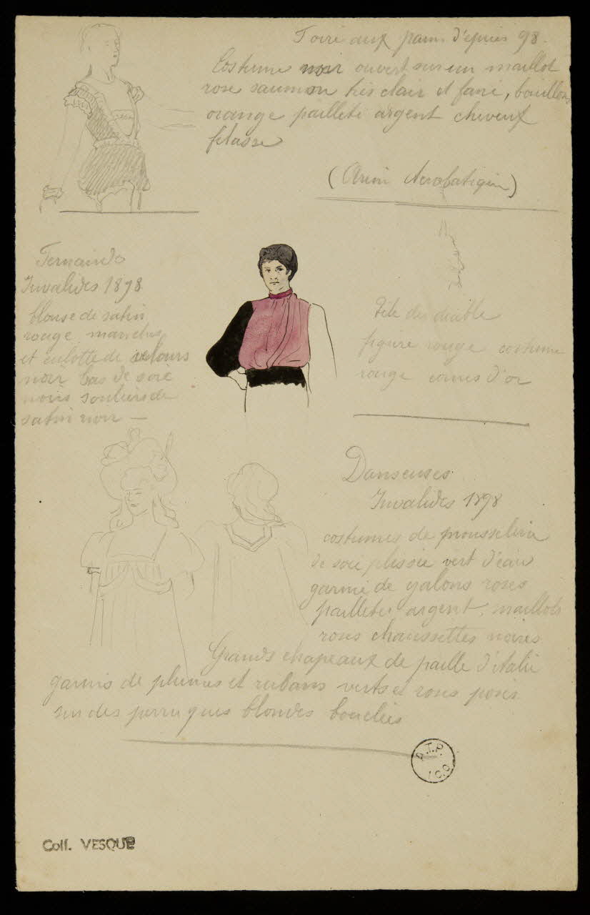 partie d'un ensemble de dessins Fernando  Danseuses 1968.102.1597.1 Photo Mucem