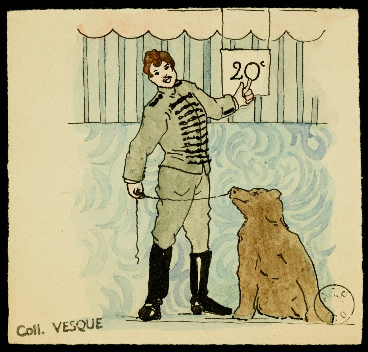 partie d'un ensemble de dessins Ours et son dresseur 1968.102.1611 Photo Mucem