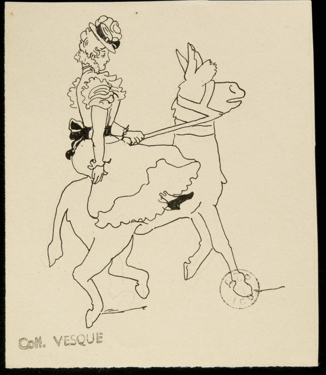 partie d'un ensemble de dessins Femme sur un âne de manège 1968.102.1618 Photo Mucem