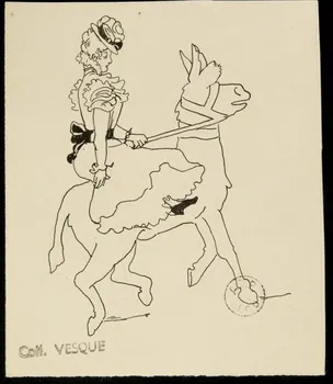 partie d'un ensemble de dessins Femme sur un âne de manège 1968.102.1618  Photo Mucem