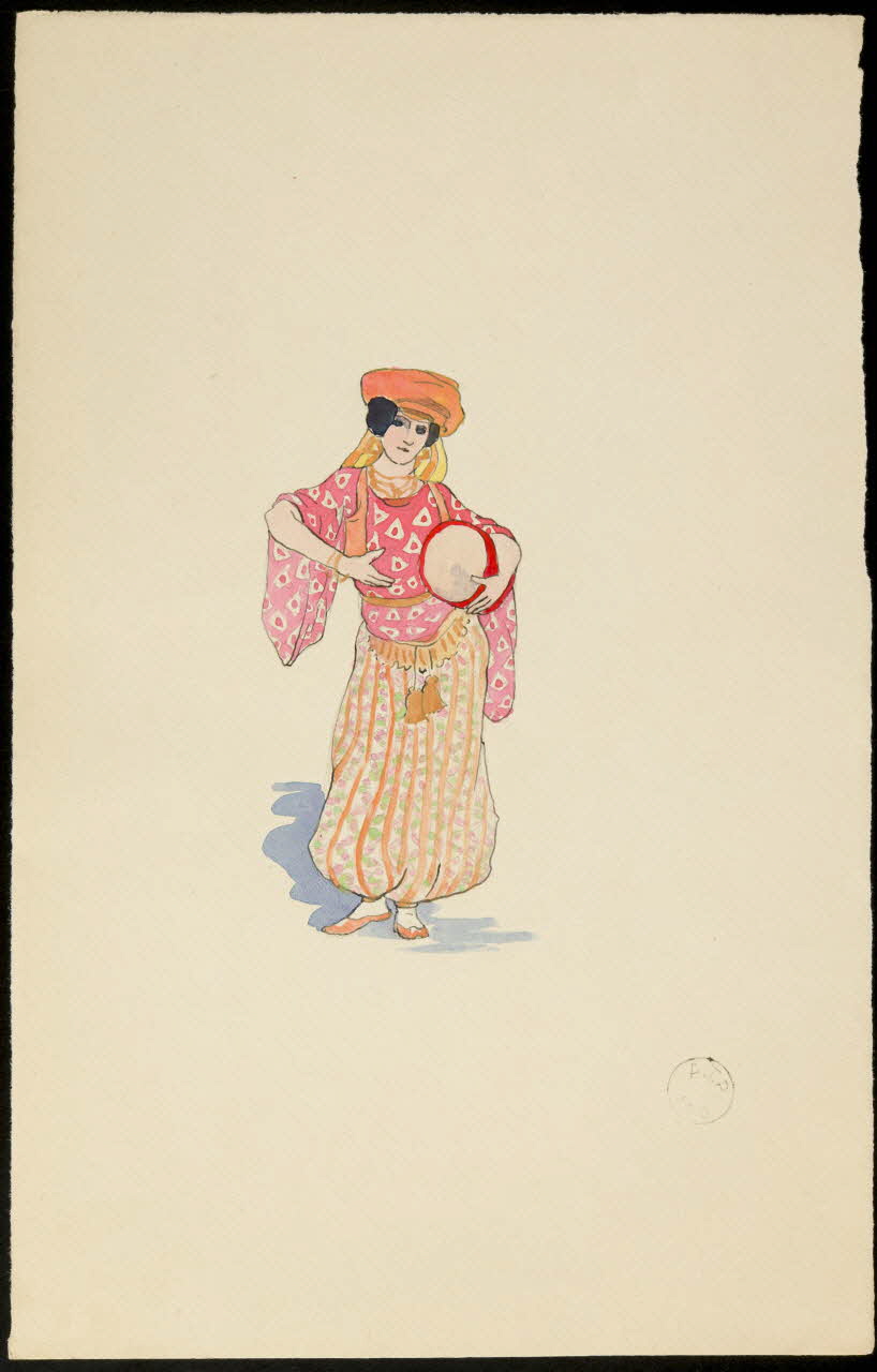partie d'un ensemble de dessins Danseuse orientale 1968.102.1627 Photo Mucem