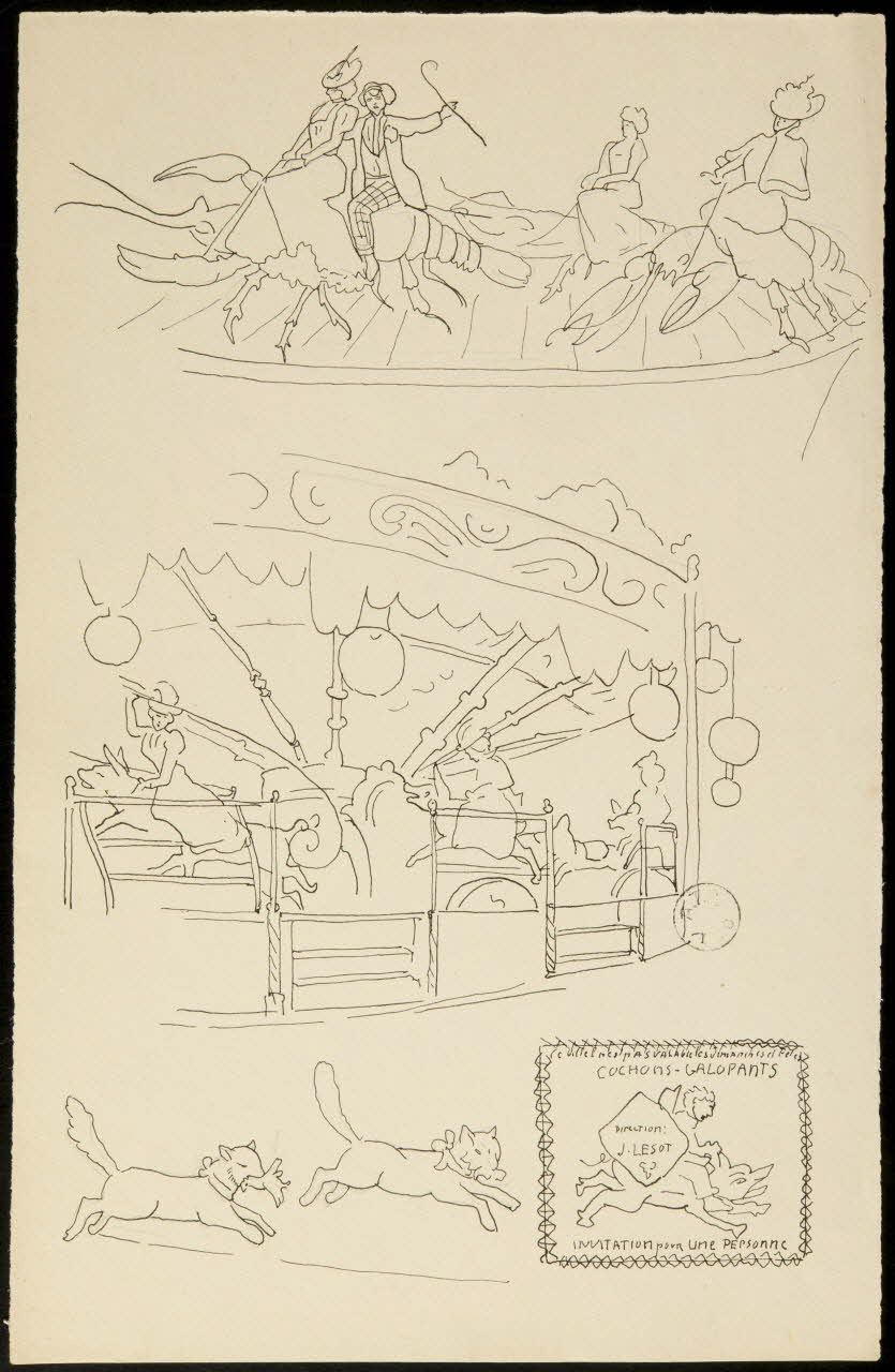 partie d'un ensemble de dessins Manèges 1968.102.1631 Photo Mucem