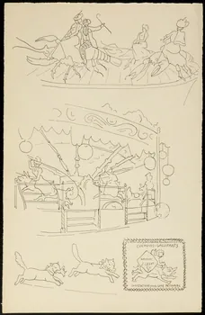 partie d'un ensemble de dessins Manèges 1968.102.1631 Photo Mucem