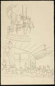 partie d'un ensemble de dessins Manèges 1968.102.1632 Photo Mucem