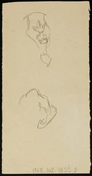 partie d'un ensemble de dessins Esquisse de personnage 1968.102.1655.2 Photo Mucem