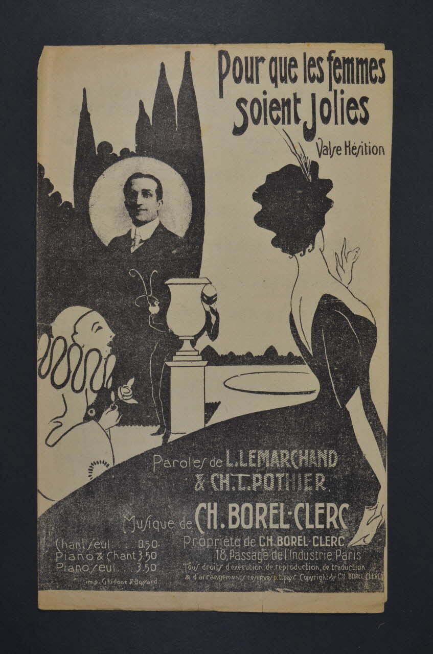 Charles-Louis Pothier ; Louis Lemarchand ; Charles Borel-Clerc chanson petit format 1922 1966.148.6 Photo Mucem