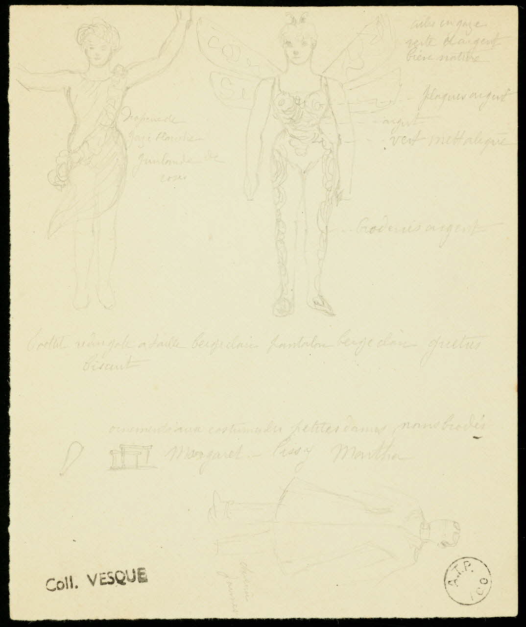 partie d'un ensemble de dessins Femmes en costume de scène 1968.102.1677.5 Photo Mucem