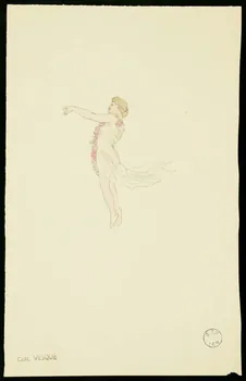 partie d'un ensemble de dessins Femme portant une robe en voile transparent 1968.102.1677.7 Photo Mucem