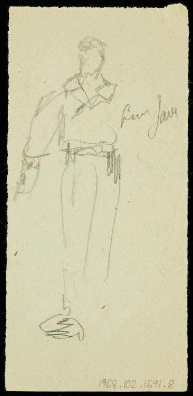 partie d'un ensemble de dessins Personnage 1968.102.1691.8 Photo Mucem
