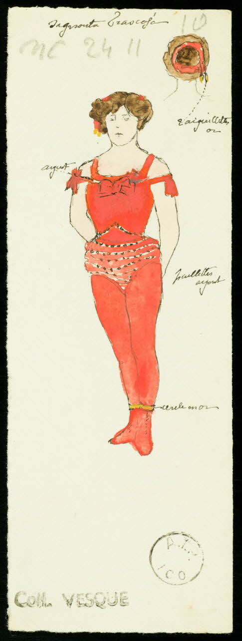 partie d'un ensemble de dessins Femme en costume de cirque 1968.102.1692 Photo Mucem