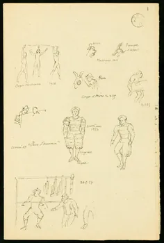 partie d'un ensemble de dessins Personnages et scènes de cirque 1968.102.1695.1/6  Photo Mucem