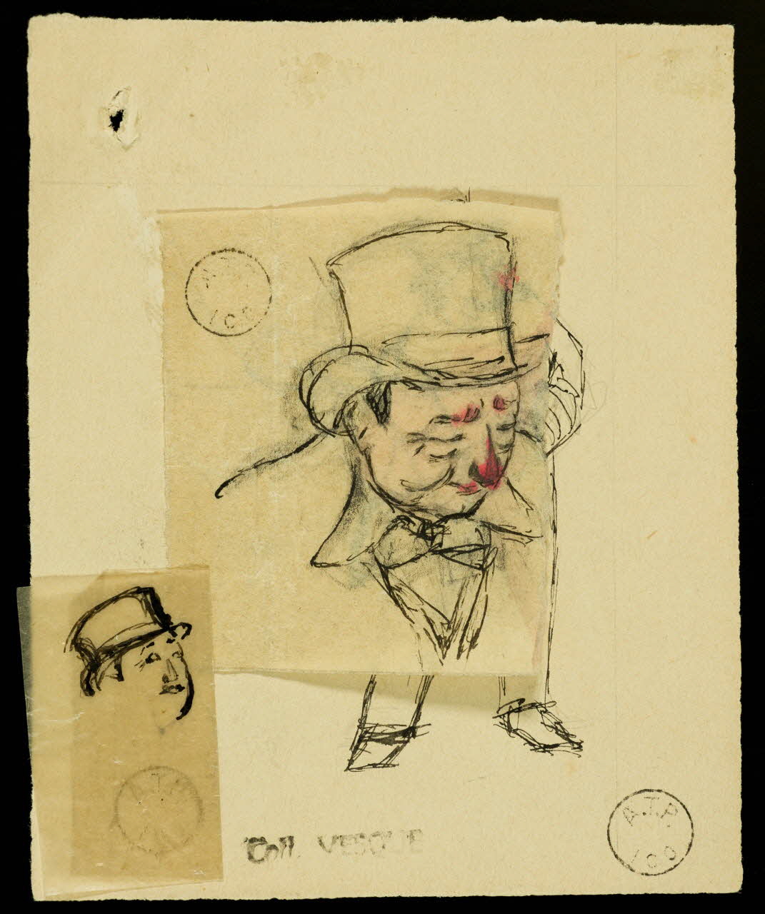 partie d'un ensemble de dessins Personnages de cirque 1968.102.1696.1 Photo Mucem