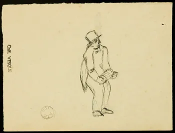 partie d'un ensemble de dessins Homme jouant du bandonéon 1968.102.1696.11 Photo Mucem