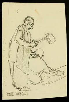 partie d'un ensemble de dessins Numéro de cirque avec un marteau 1968.102.1696.13  Photo Mucem