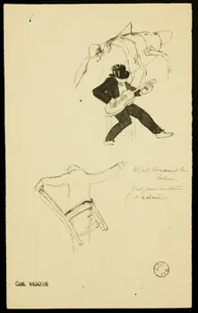 partie d'un ensemble de dessins Albert regagnant la  coulisse 1968.102.1696.18 Photo Mucem