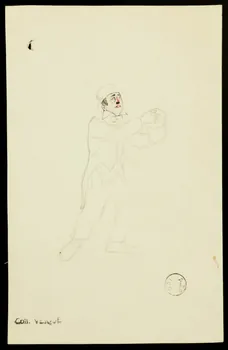 partie d'un ensemble de dessins Musicien 1968.102.1696.7 Photo Mucem