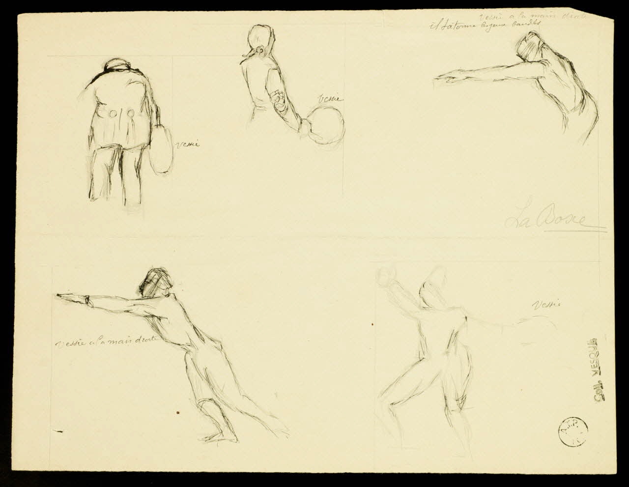 partie d'un ensemble de dessins La Boxe 1968.102.1696.9 Photo Mucem