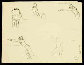 partie d'un ensemble de dessins La Boxe 1968.102.1696.9  Photo Mucem