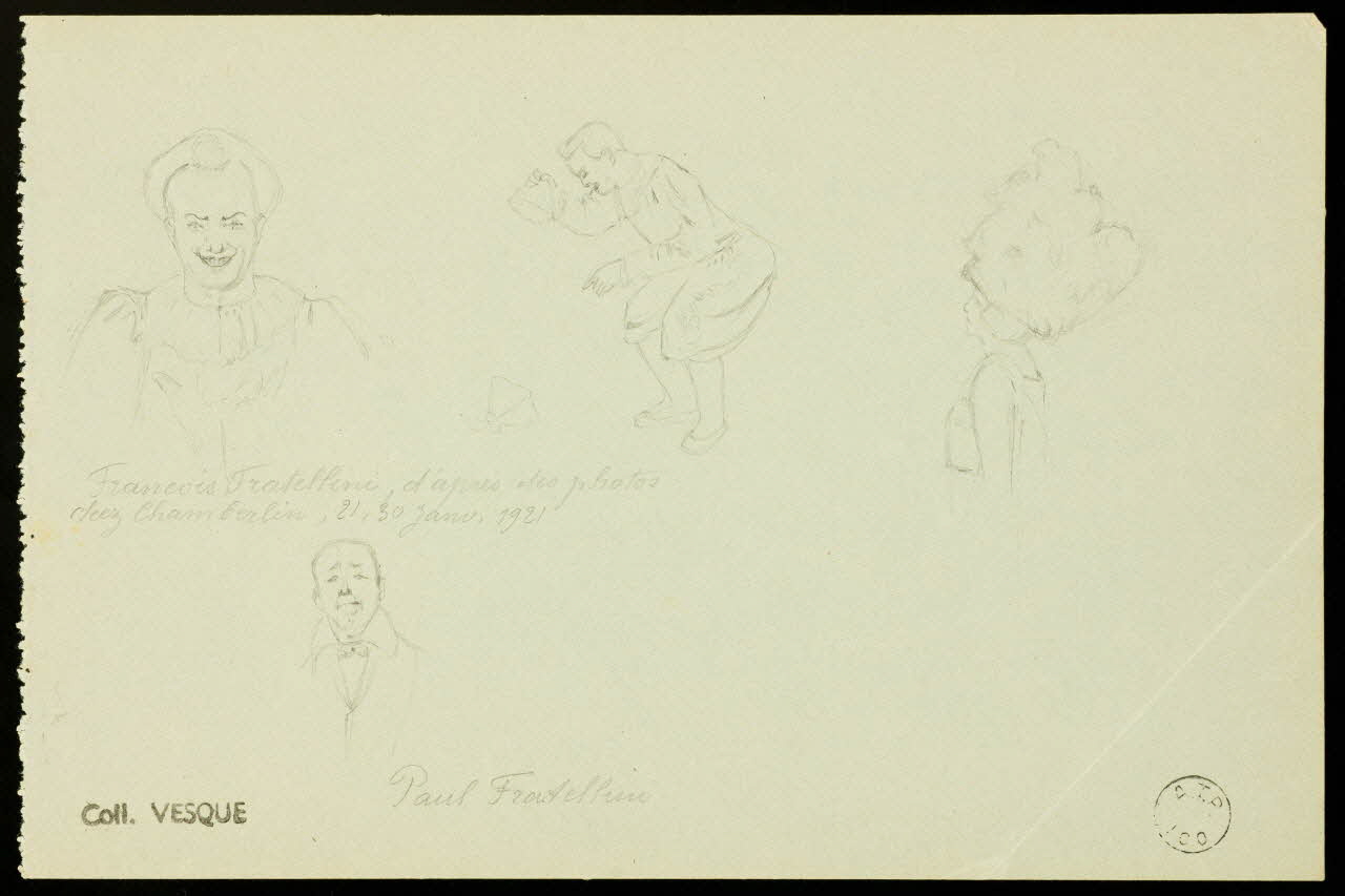 partie d'un ensemble de dessins François et Paul Fratellini 1968.102.1697.15 Photo Mucem