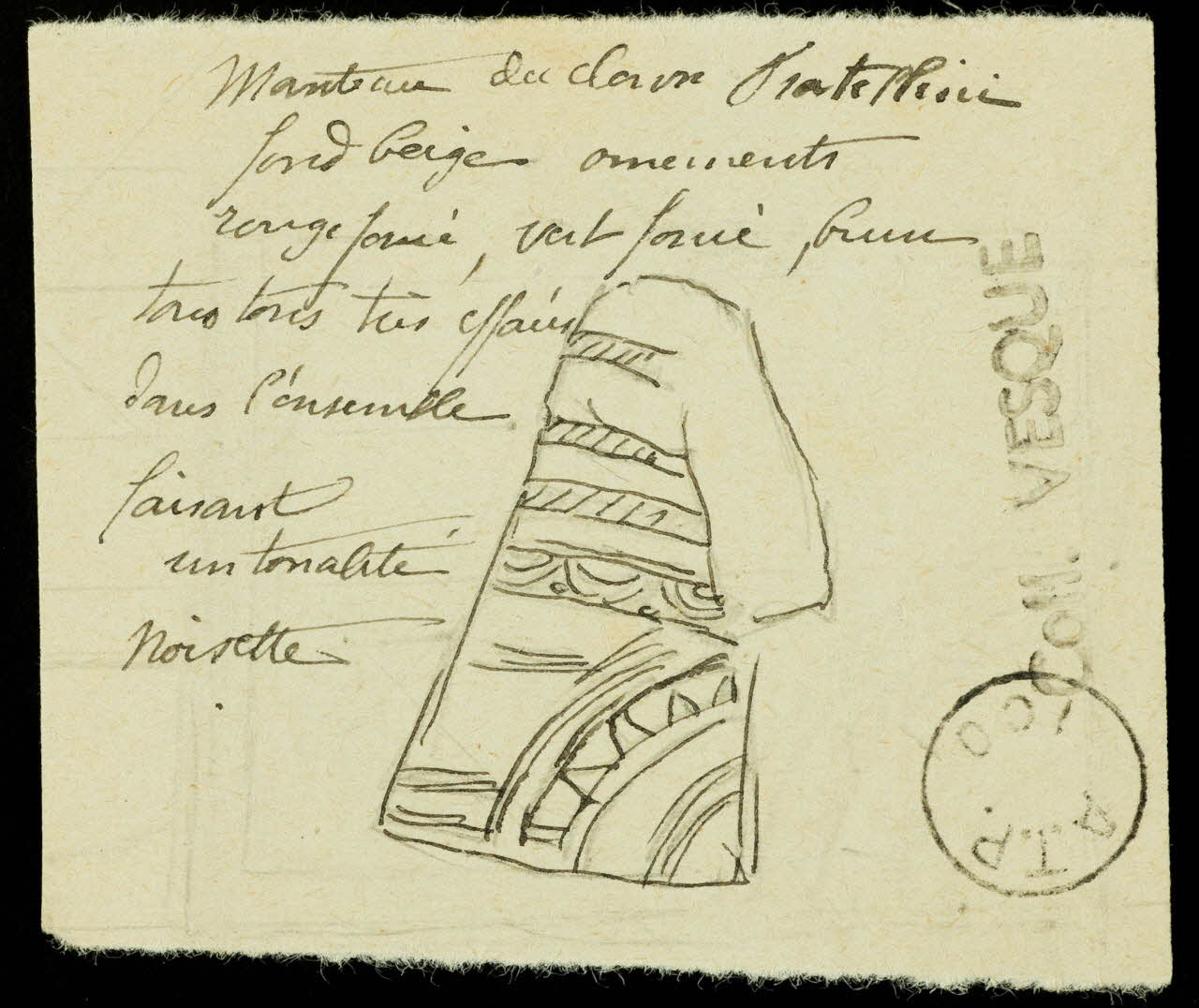 partie d'un ensemble de dessins Manteau du clown Fratellini 1968.102.1697.2 Photo Mucem