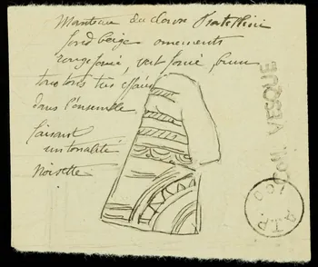 partie d'un ensemble de dessins Manteau du clown Fratellini 1968.102.1697.2 Photo Mucem