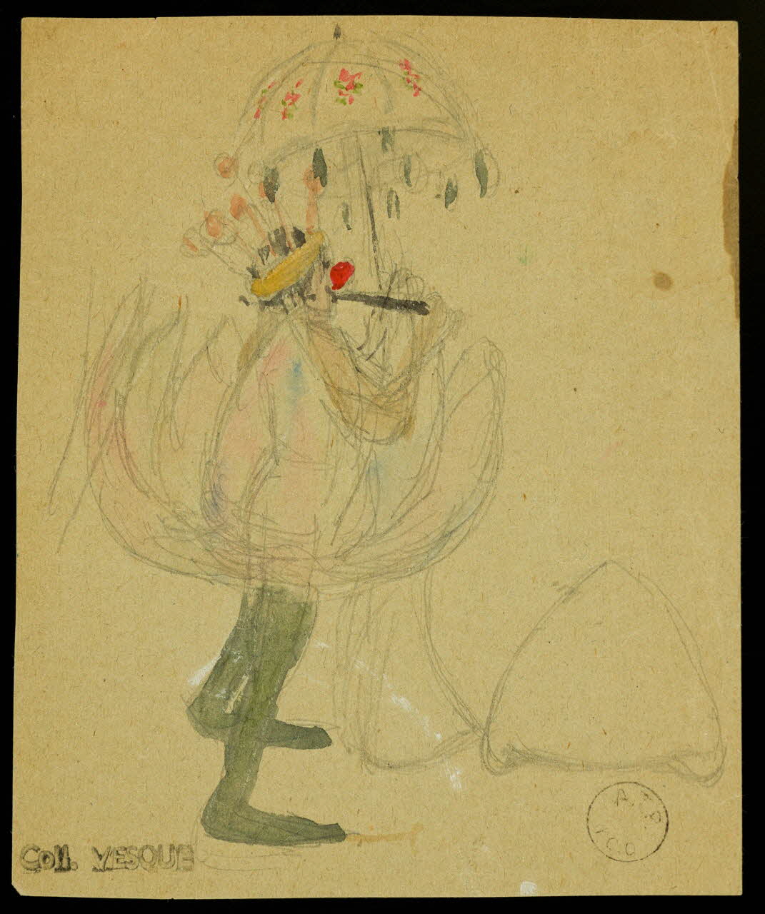 partie d'un ensemble de dessins Personnage de cirque 1968.102.1697.8 Photo Mucem