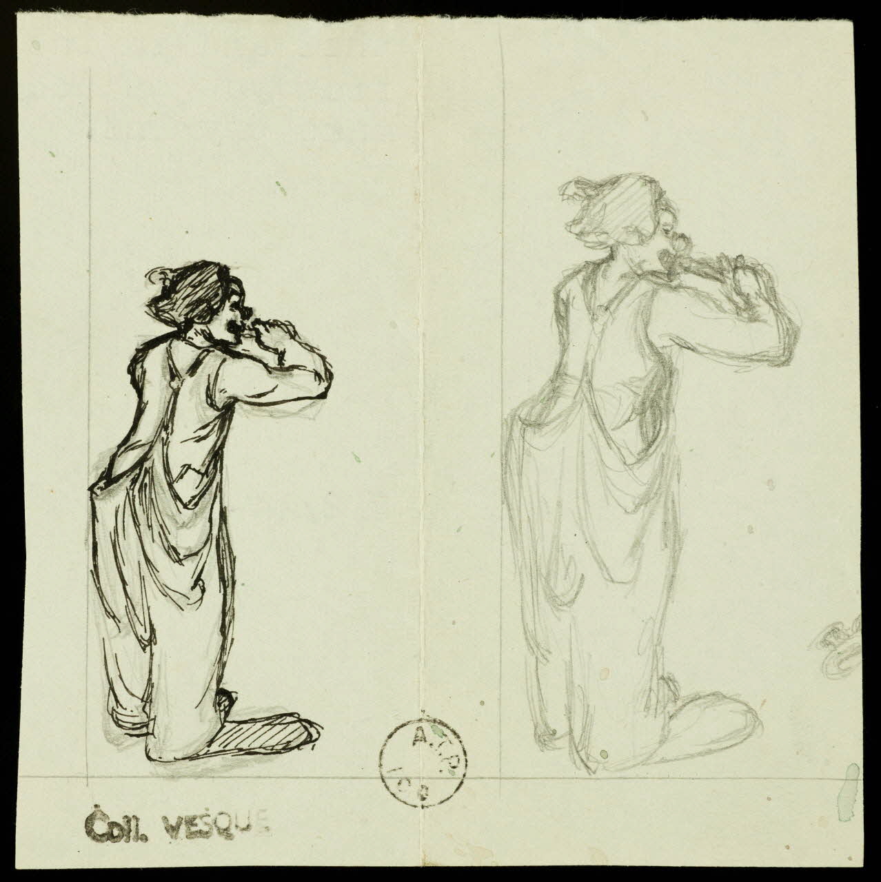 partie d'un ensemble de dessins Clown 1968.102.1697.9 Photo Mucem