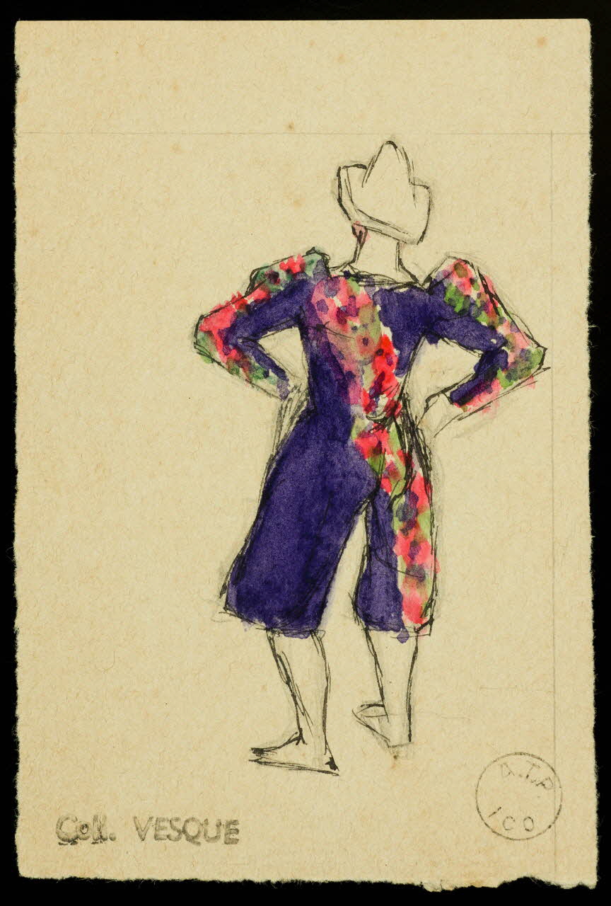 partie d'un ensemble de dessins Clown de dos 1968.102.1698.2 Photo Mucem