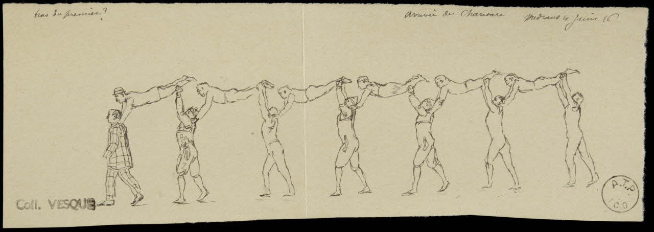 partie d'un ensemble de dessins Arrivée du Charivari 1968.102.1701.1 Photo Mucem