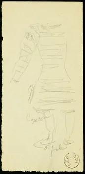 partie d'un ensemble de dessins François en manteau 1968.102.1702.60 Photo Mucem