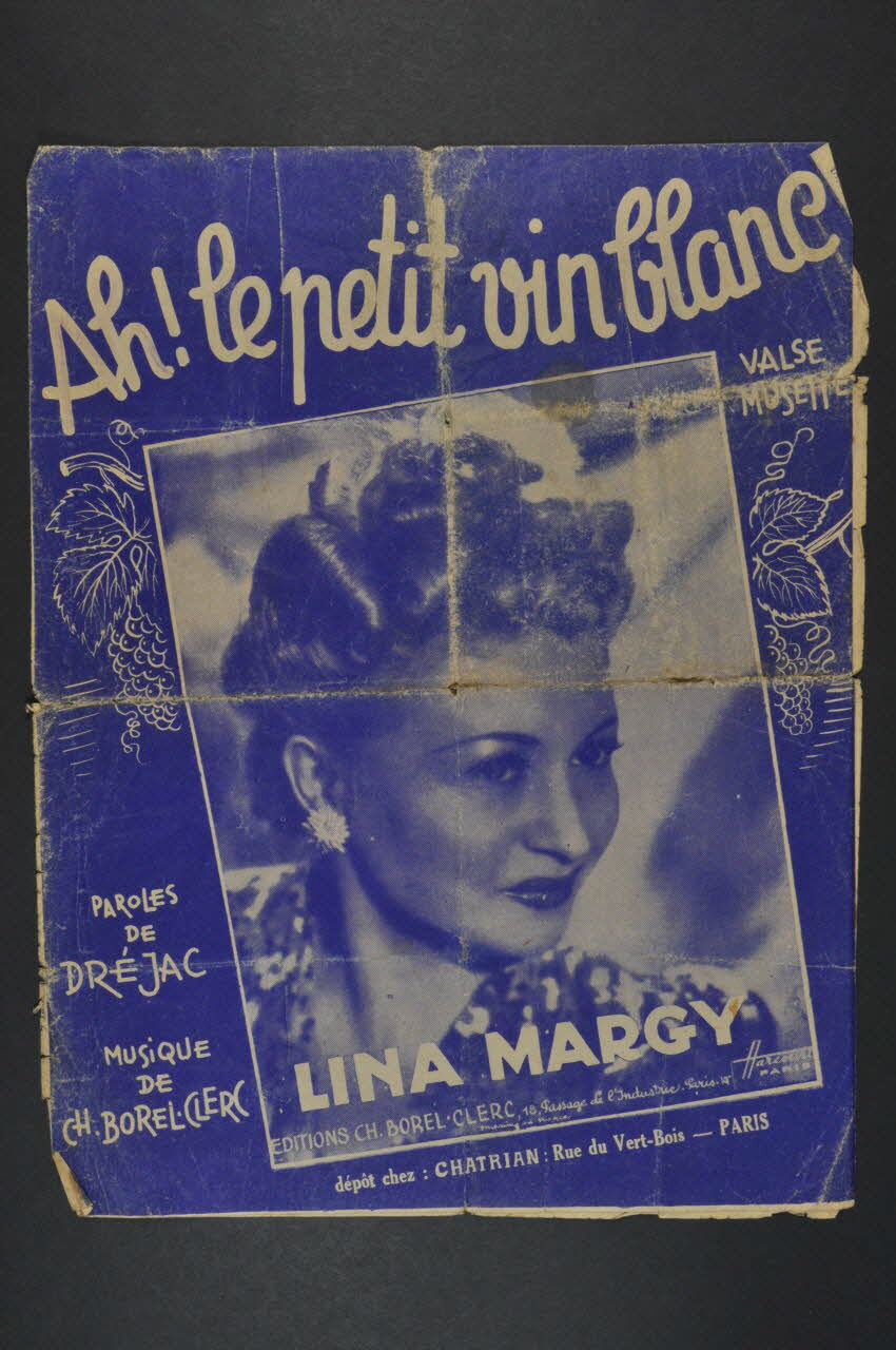 Alex Farel ; Dréjac ; René Sarvil ; Charles Borel-Clerc ; J. Saint-Giniez ; Lina Margy chanson petit format Île-de-France, France 1943 1966.151.8 Photo Mucem