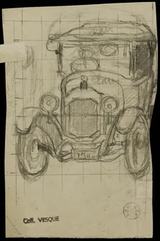 partie d'un ensemble de dessins Voiture 1968.102.1720.1  Photo Mucem
