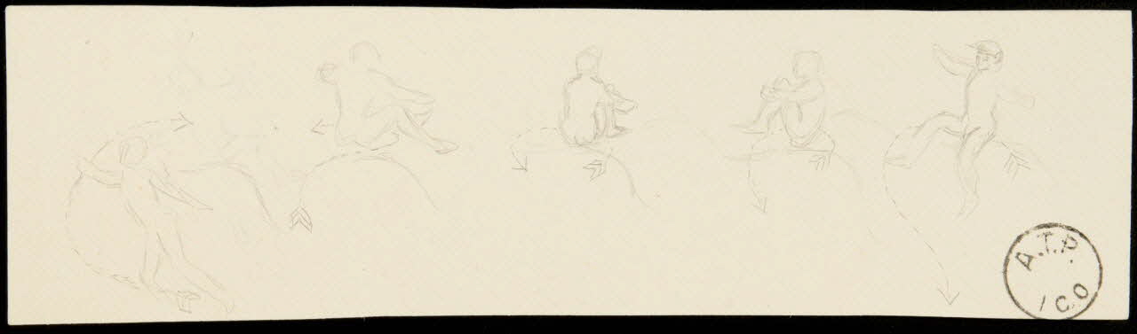 partie d'un ensemble de dessins Schéma d'acrobaties 1968.102.1723.12 Photo Mucem