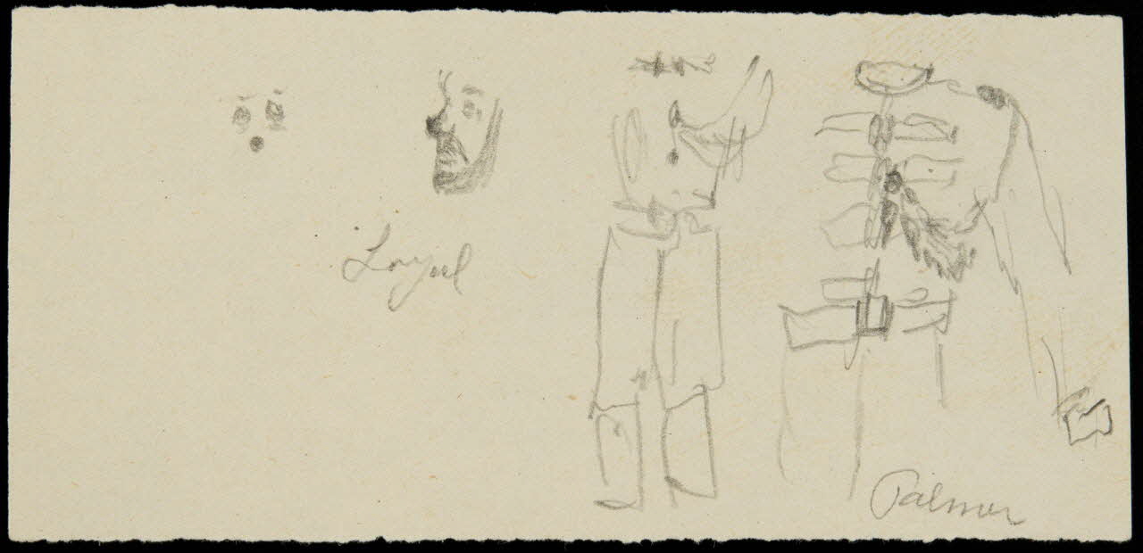 partie d'un ensemble de dessins Esquisses de personnages 1968.102.1724.4 Photo Mucem