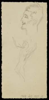partie d'un ensemble de dessins Esquisse de personnage 1968.102.1725.12 Photo Mucem