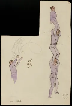 partie d'un ensemble de dessins Acrobates 1968.102.1732.4 Photo Mucem