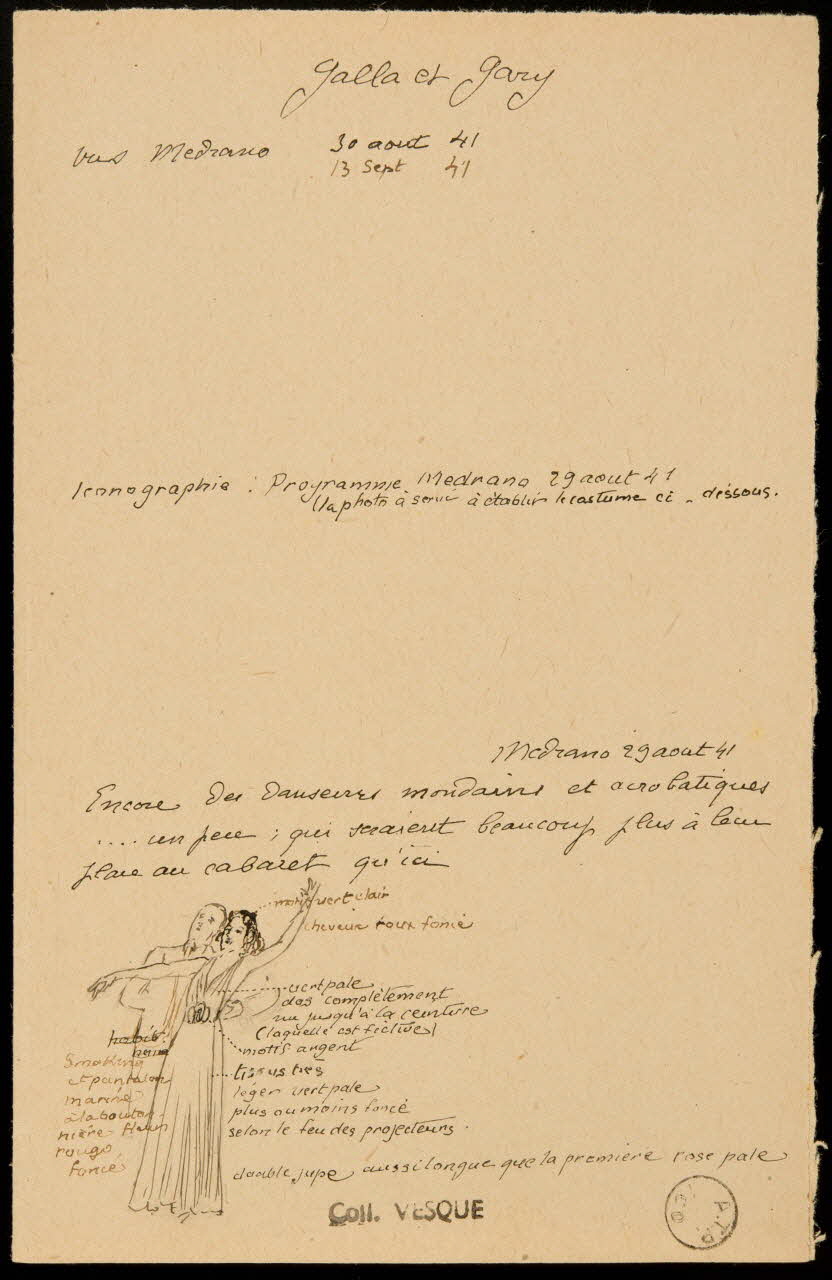 partie d'un ensemble de dessins Galla et Gary 1968.102.1750 Photo Mucem