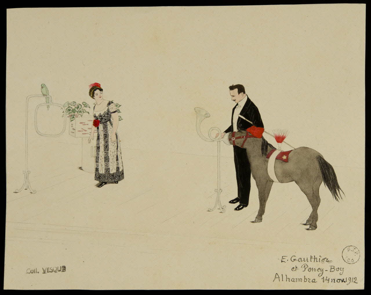 partie d'un ensemble de dessins E. Gauthier  et Poney-Boy 1968.102.1765.1 Photo Mucem