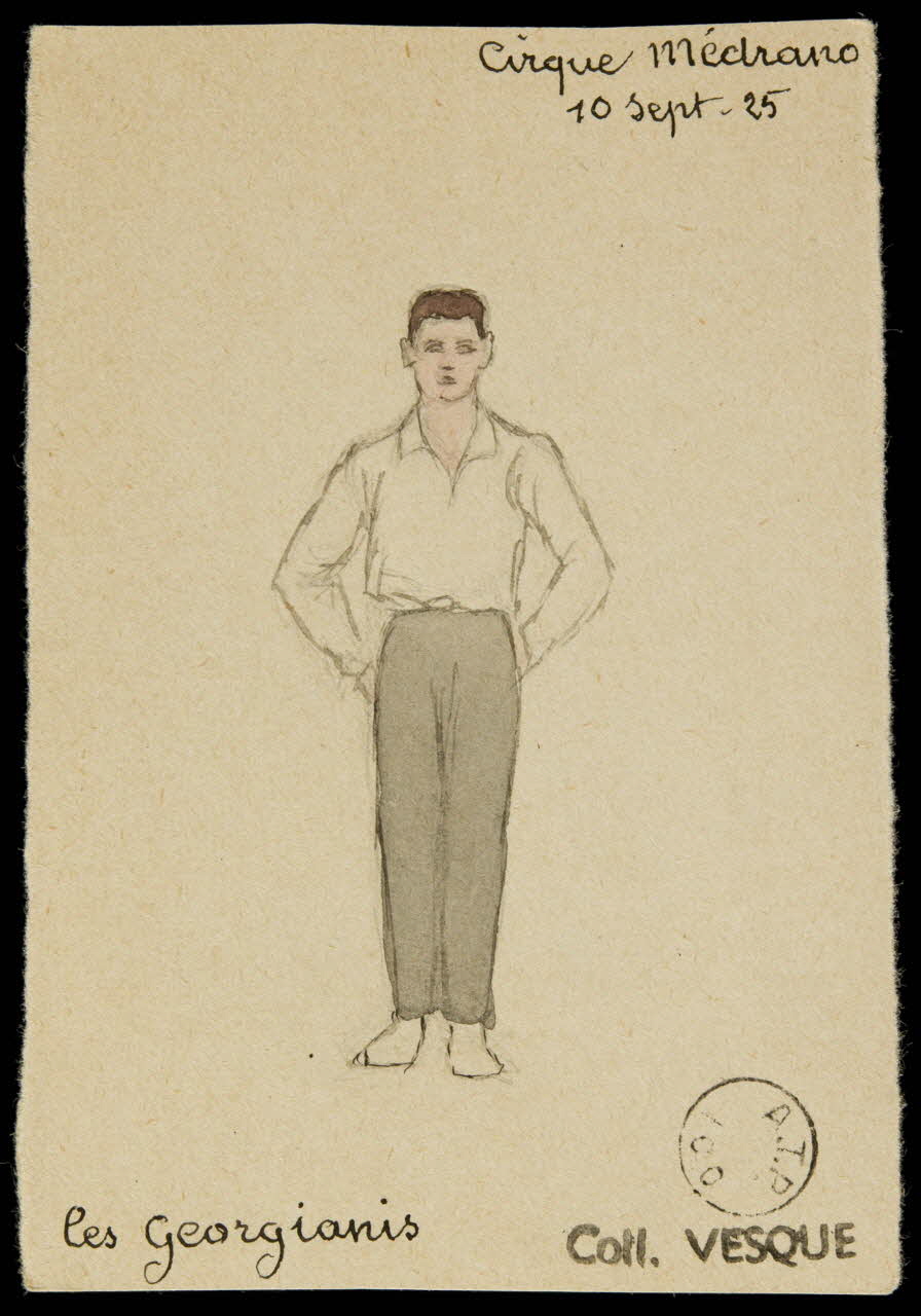 partie d'un ensemble de dessins Cirque Médrano  10 sept- 25  Les Georgianis 1968.102.1776 Photo Mucem