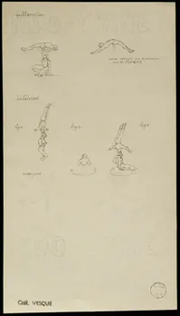 partie d'un ensemble de dessins Croquis d'acrobates 1968.102.1781.4 Photo Mucem