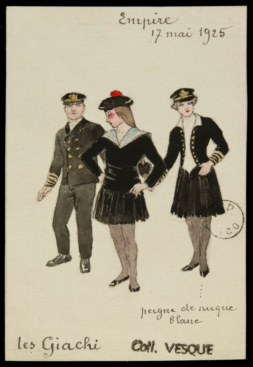 partie d'un ensemble de dessins Empire  17 mai 1925  Les Giachi 1968.102.1782 Photo Mucem