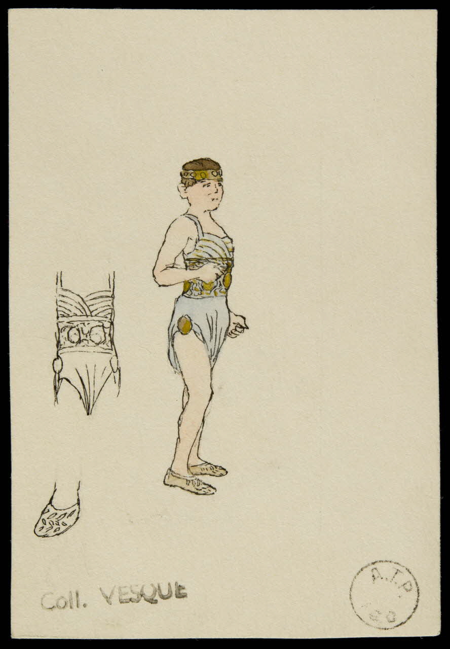 partie d'un ensemble de dessins Croquis de costume 1968.102.1784 Photo Mucem