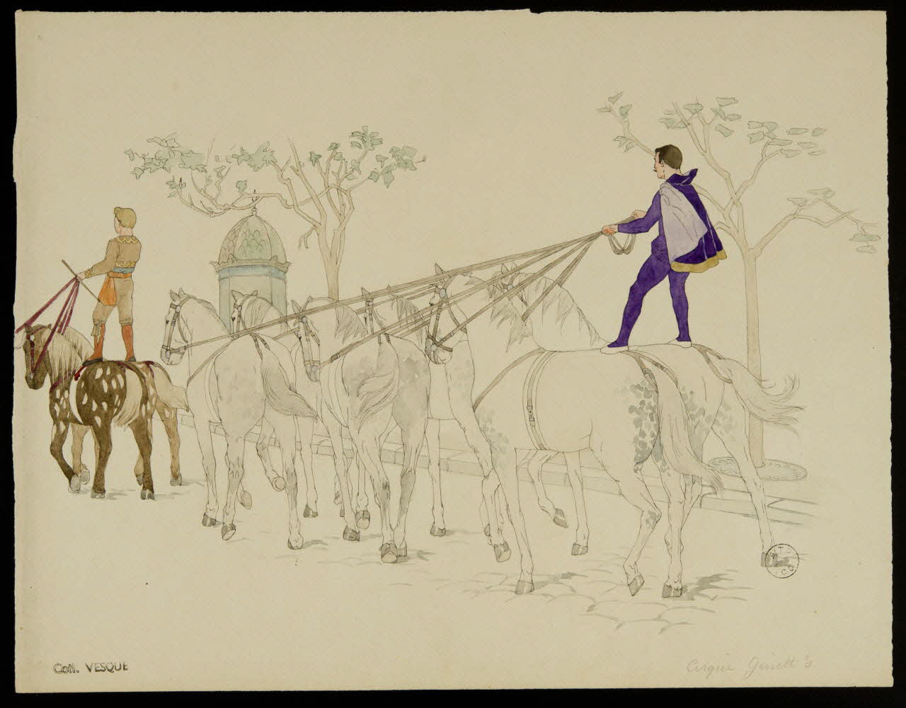 partie d'un ensemble de dessins Attelage 1968.102.1785.1 Photo Mucem