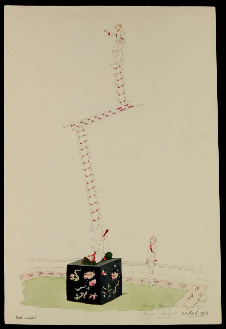 partie d'un ensemble de dessins Troupe Giro, Taro, Tani, Nogi 1968.102.1787.3 Photo Mucem
