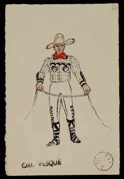 partie d'un ensemble de dessins Homme en costume de cow-boy 1968.102.1795  Photo Mucem