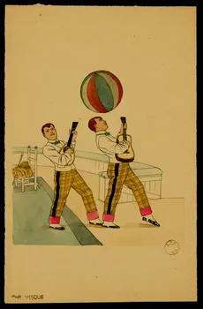 partie d'un ensemble de dessins Musiciens du cirque 1968.102.1802.3 Photo Mucem